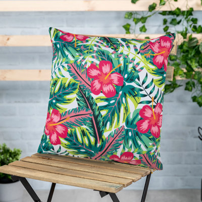 Bean Bag Bazaar Tropical Flower Indoor-Outdoor Cushion, Multicolour