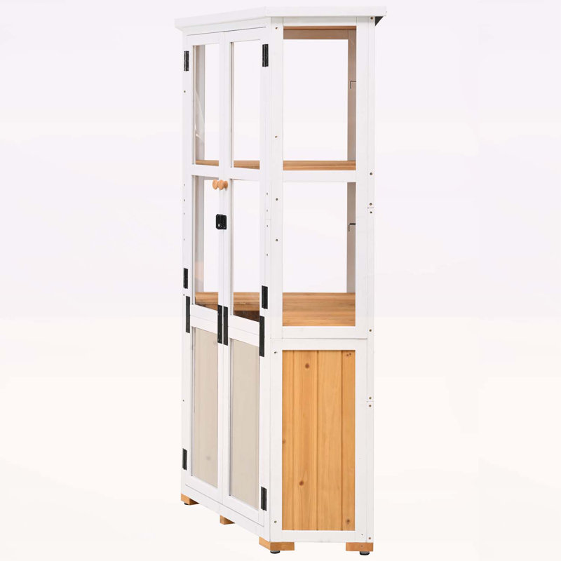 Abri de rangement extérieur polyvalent et mini serre pour tous les besoins de jardinage, Jaune