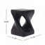 Table d'appoint MGO Twist Shape, texture bois, couleur noire-1998542430