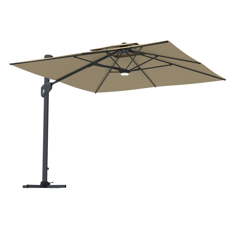 Parasol en porte-à-faux carré Gilda, Taupe