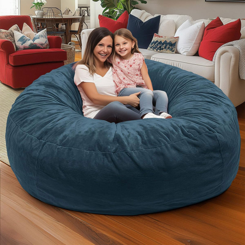 Sac ultime | Fauteuil à billes 6 pi | Rembourrage en mousse - housse amovible lavable, suède nuage, Nuage