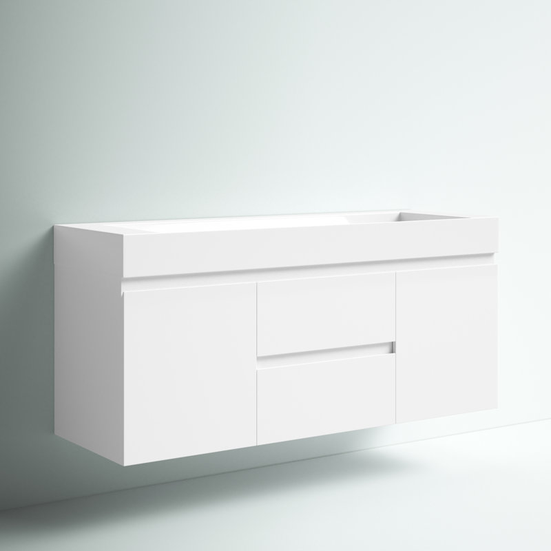 Babajide Bathroom Vanity with Acrylic Top, High Gloss White