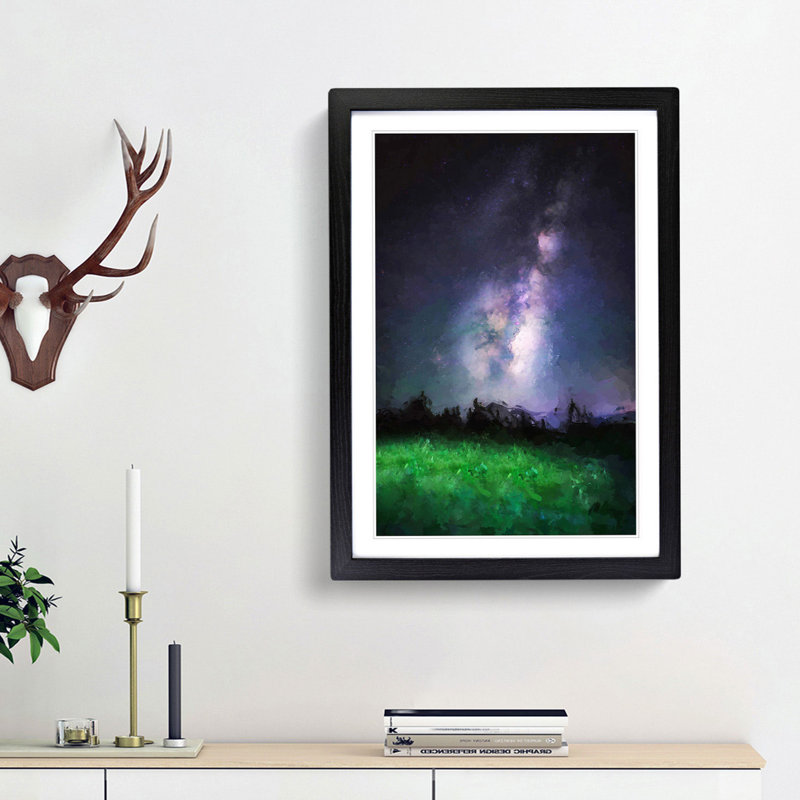 Stars Above Colorado Mountains - Picture Frame Graphic Art Print, 87cm H x 62cm W x 2cm D, Black Framed