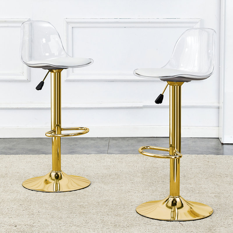 Chaises et tabourets de bar modernes et minimalistes. Peut pivoter à 360 ° et ajuster le levage. Dossier en PET et sièges en polyuréthane. Ensemble de 2. Convient aux bars, aux restaurants et aux caissiers de la réception.