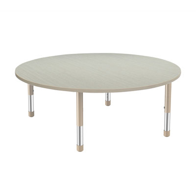 60" Round Thermofused Activity Table with Adjustable Chunky Legs - Asian Sand/Sand