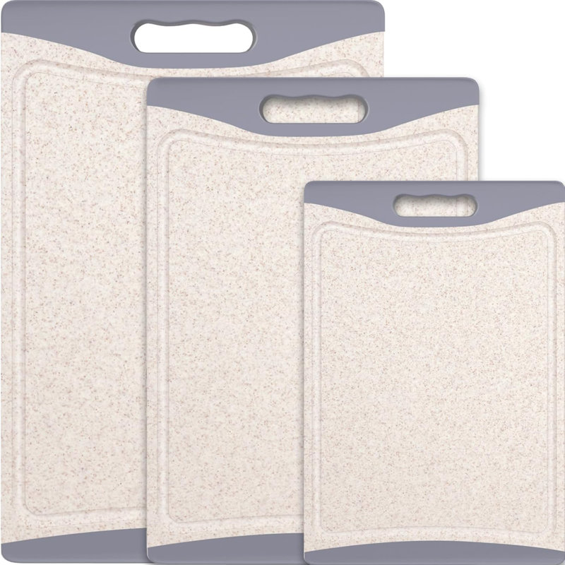 Très grandes planches à découper, planches à découper en plastique pour la cuisine (ensemble de 3) Planche à découper avec poignées à découper