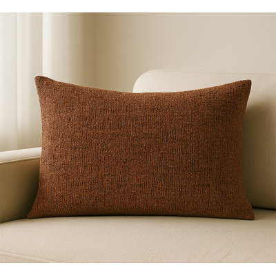 Modern Minimalist Textured Nubby Weave Filled Throw Pillow