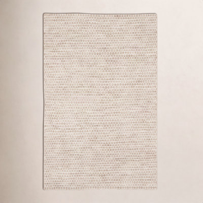 Midford Geometric Handwoven Flatweave Wool Beige Area Rug