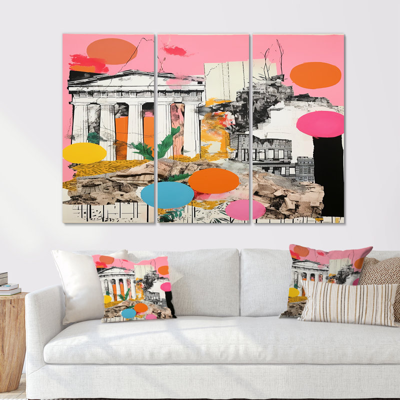 Dafonte - ensemble d'art mural paysage abstrait, H 28 po x l 36 po x P 1 po, Toile tendue