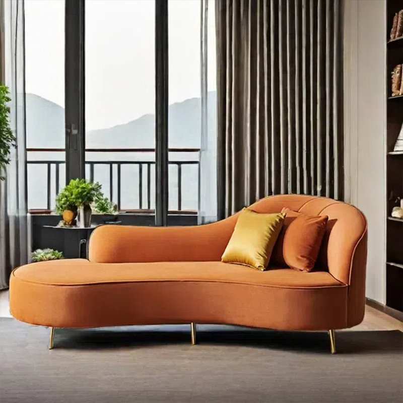 Méridienne tendance et moderne, Orange, Orienté à droite