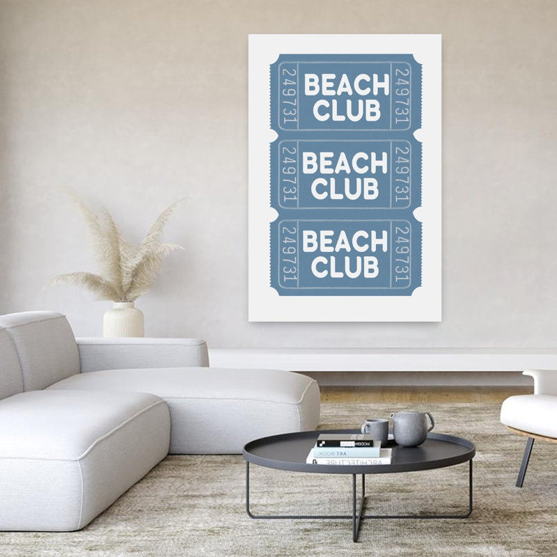 Summer Beach Club Tickets by Jolly And Dash - Wrapped Canvas Print, 152.4 cm H x 101.6 cm W