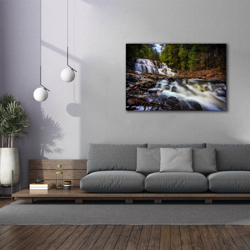 «Houston Brook Falls» par Rick Berk, art mural sur toile, H 40 po x l 60 po x P 1,5 po
