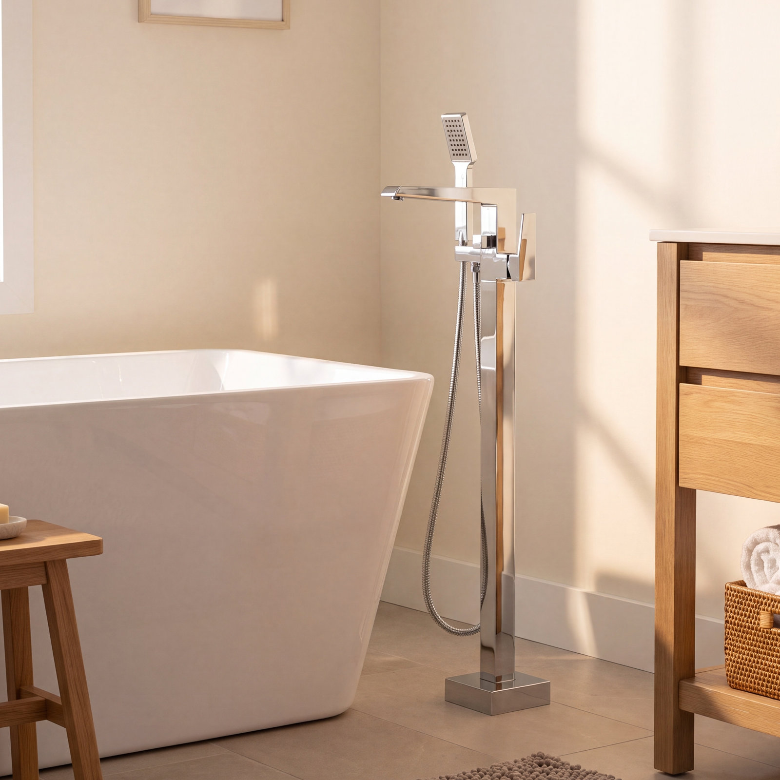 Cypress Freestanding Tub Filler with Diverter