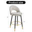 Chaise de bar rotative à 360 °, chaise de bar rembourrée confortable en polyuréthane moderne avec pieds en métal