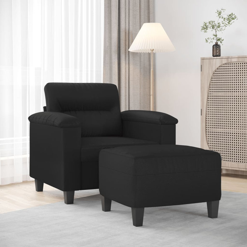Fauteuil rembourré Bozzuto, 100 % polyester noir