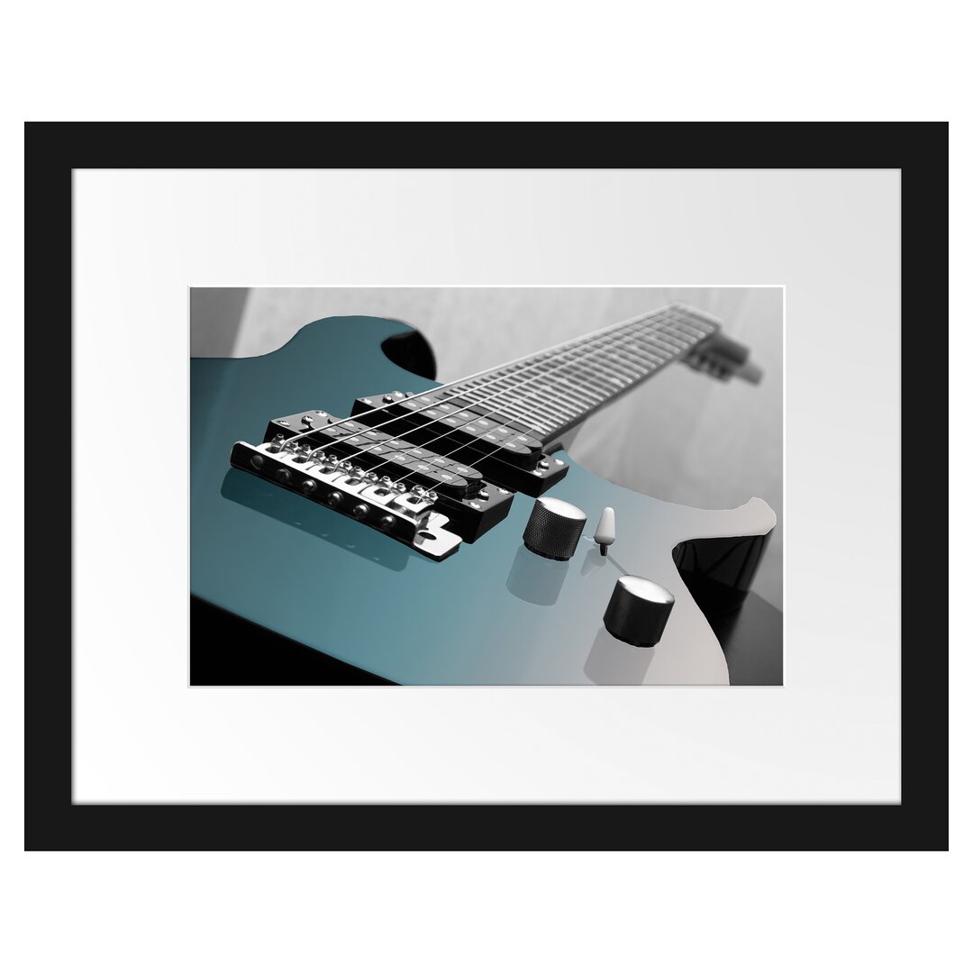 Gerahmtes Poster E-Gitarre