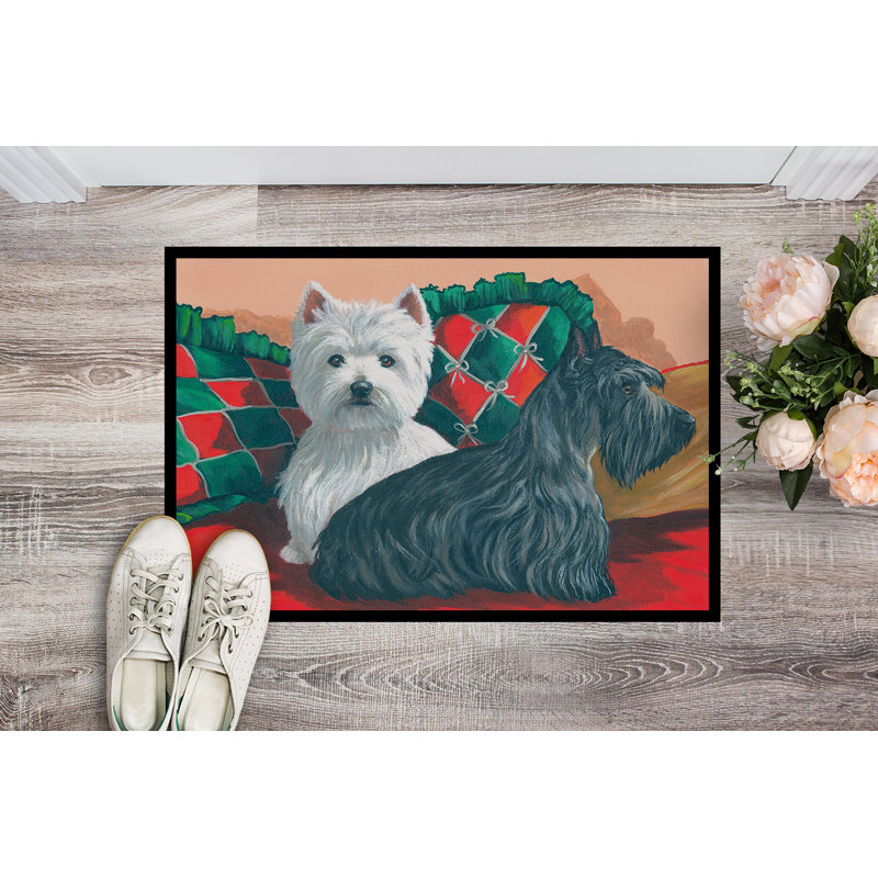 Tapis intérieur ou extérieur Westie A Winter's Night 24X36 PPP3276JMAT_Dog, Westie et Scottie « Great Scots »