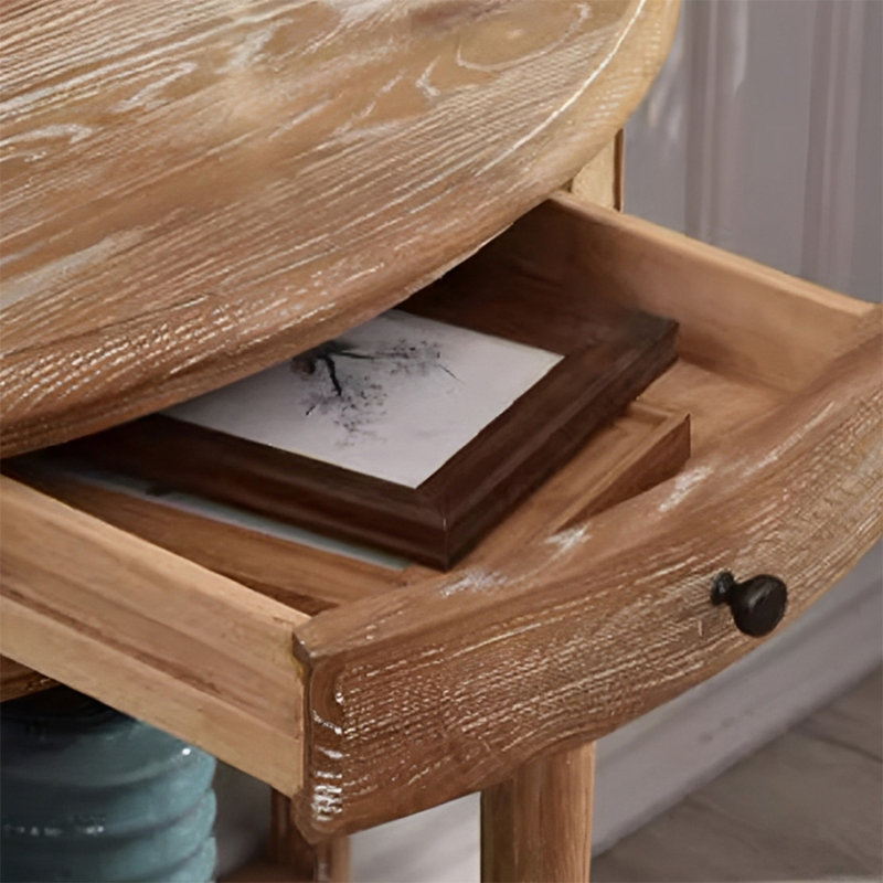 Console campagne rétro, Bois naturel