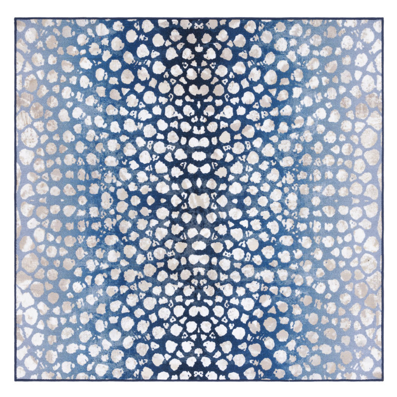 Tapis à motif animal lavable Dang Performance, Carré 6 pi 7 po