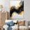Or et marbre noir Essence IV - décoration murale en marbre