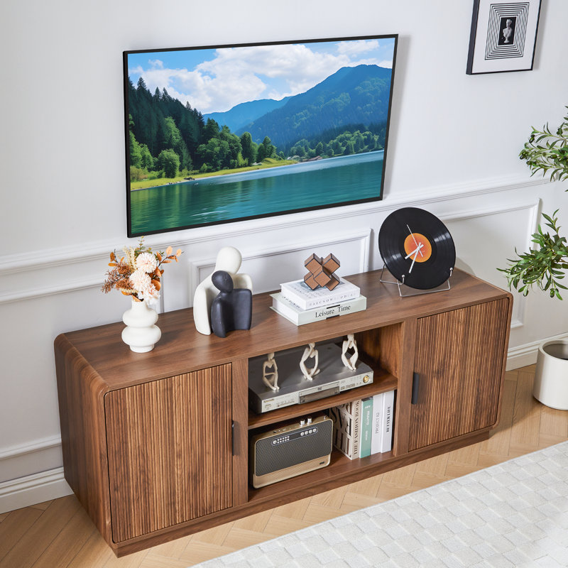 Meuble télé 60 po avec rangement, Brun