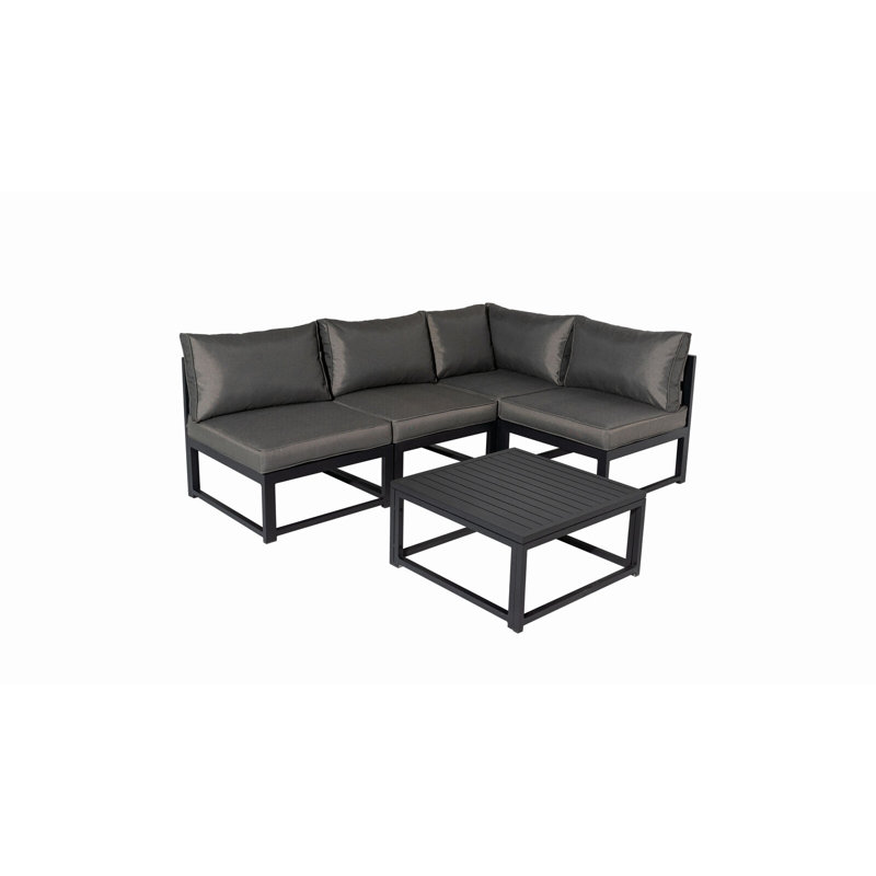 Bereza 4 - Person Patio Dining Set with Square Table , Cushions Included