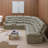 Grey Breathing Leather 3-piece Living Room Recliner Sofa Set-1975751328