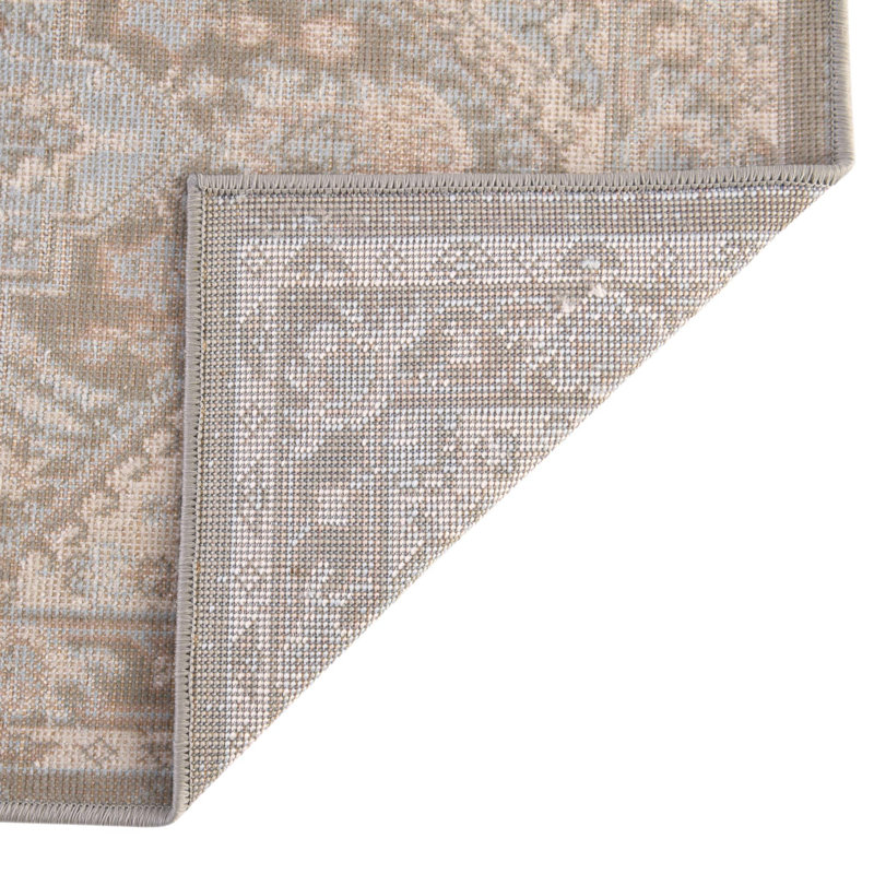 Shaundrelle Oriental Cloud Gray Area Rug, Runner 2' x 8'