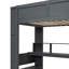 Lit mezzanine simple en bois gris foncé avec bureau, rangement multiple, DEL, prise de charge multi, DEL, chargement, look-118095871