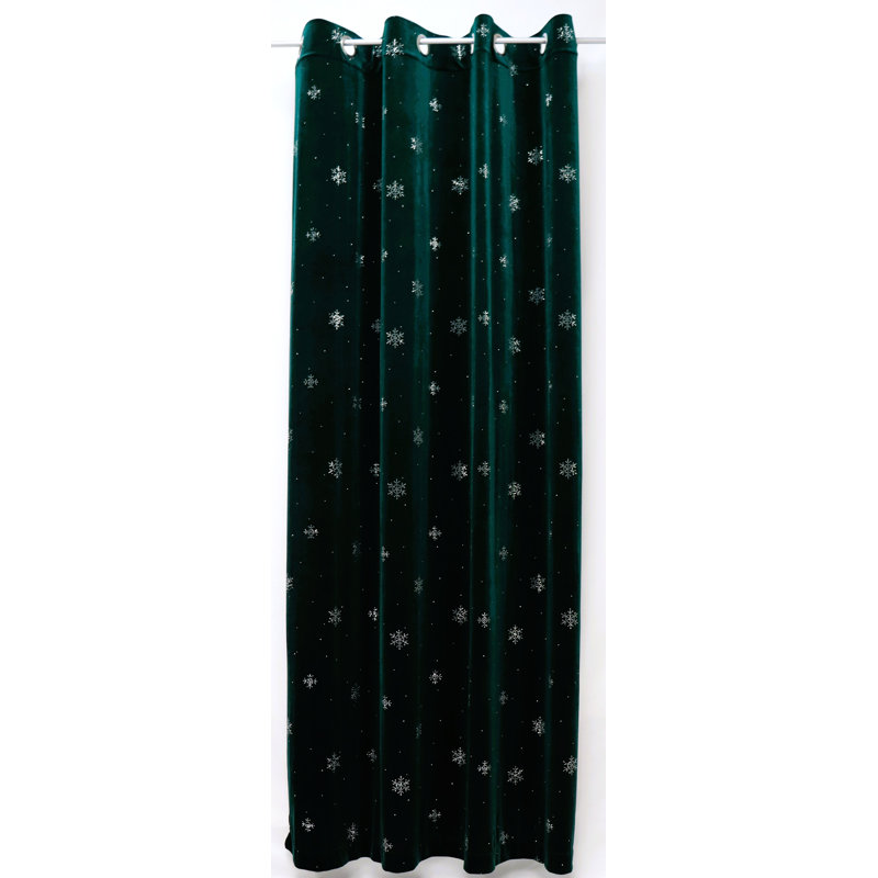 (54 x 84 po) Panneau de velours vert / flocon de neige, Vert, 54 x 84 po