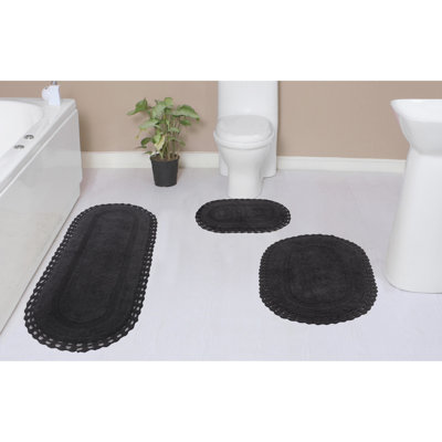 Tapis de bain réversible 100% coton lavable à la machine Hampton (ensemble de 3)