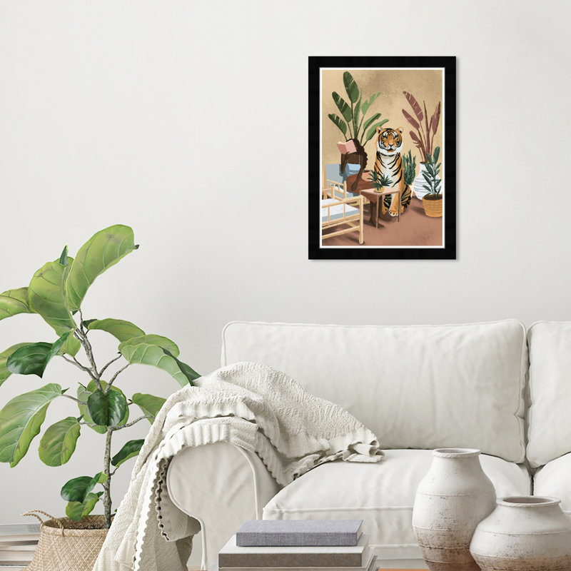 «Wild Companion» - Reproduction d'art graphique sur papier encadré