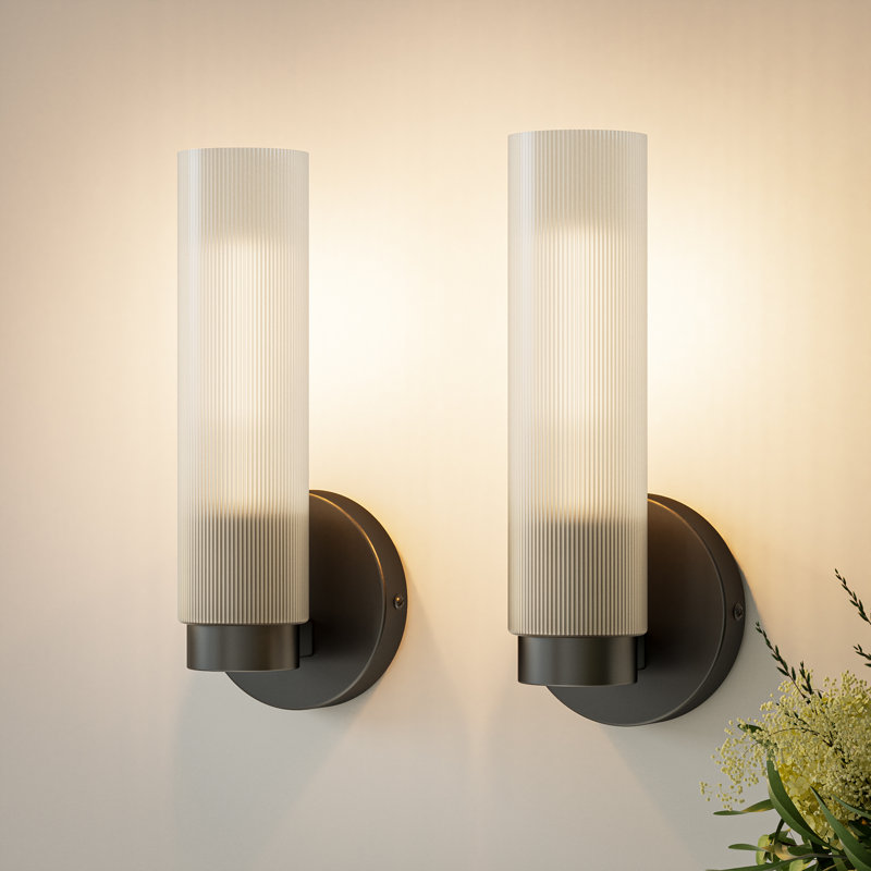 Wall Armed Sconce Bathroom Vanity Light, Matte Black