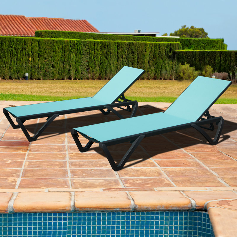 2 Piece Outdoor Chaise Lounge Set