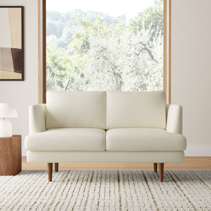 Miller 54" Upholstered Loveseat, Cream Boucle 