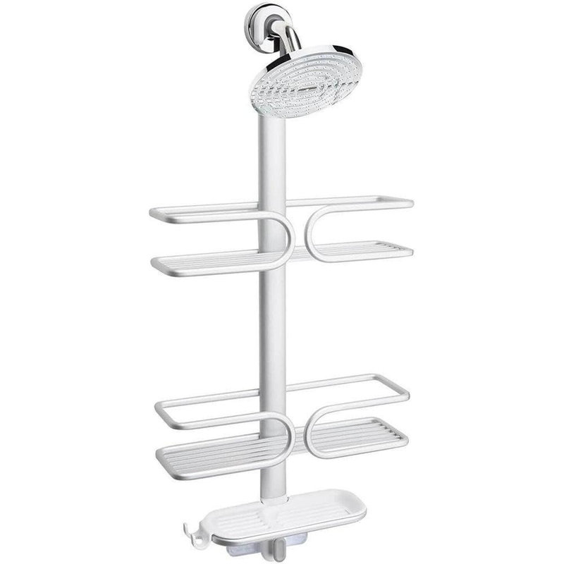 Serviteur de douche à 3 niveaux en aluminium (blanc)
