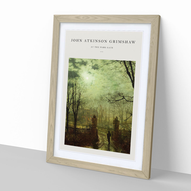 At the Park Gate by John Atkinson Grimshaw - Picture Frame Graphic Art, Oak Framed, 65cm H x 48cm W x 2cm D