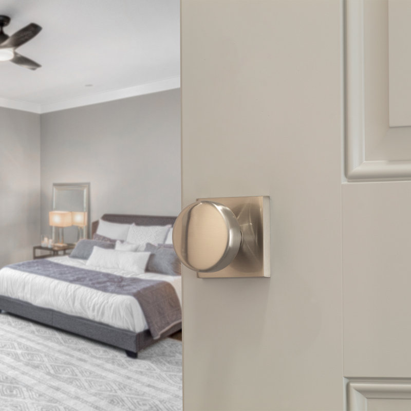 Bravura 936-7 bouton d'intimité Nashville avec carré US15, Nickel satiné