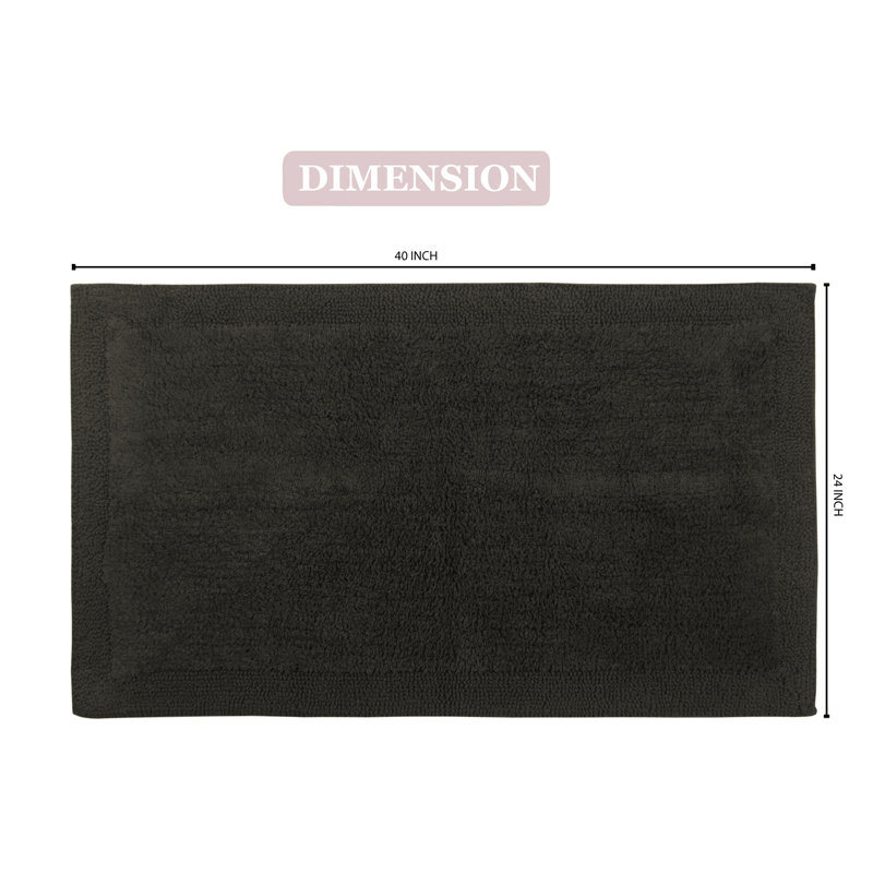 Tapis de bain réversible de couleur unie BRUSS, Gris, L 24 po x L 40 po