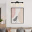 Applique murale moderne à 3 lumières à DEL avec verre ondulé texturé noir mat et applique murale moderne à intensité variable-128985076