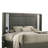 Levi Queen Bed, Dark Gray, Solid Teak And Rubberwood, Modern LED Lighting-117559558