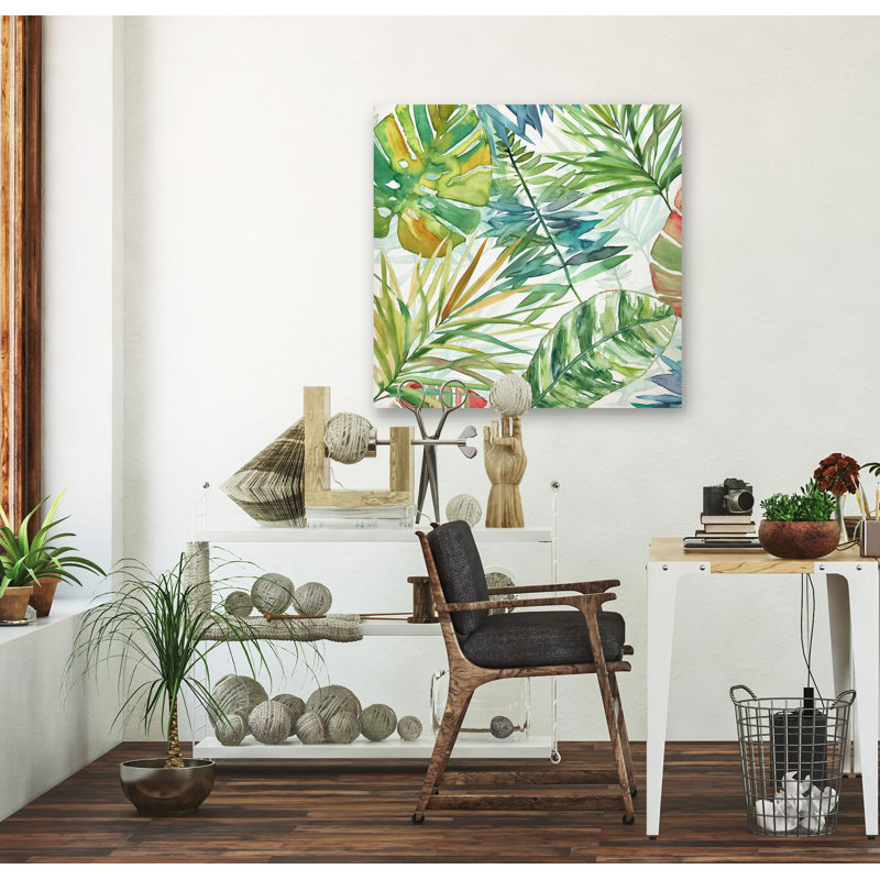 « tropical sketchbook i », peinture sur toile tendue, H 10 po x l 10 po x P 1,5 po