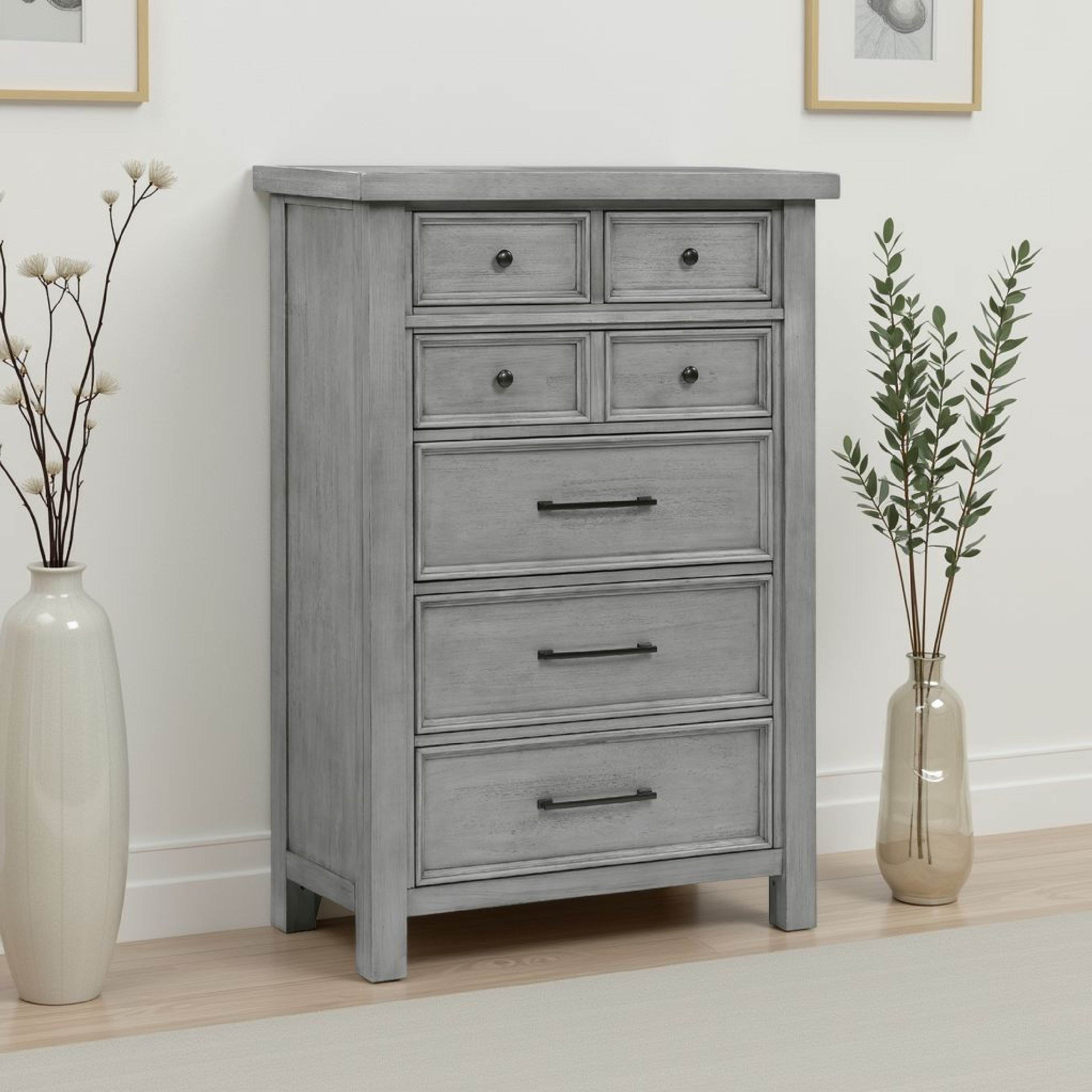 grey tall dresser Grace 5-Drawer - Soft White With its four spacious drawers Grafton 5 Drawer Tall Dresser