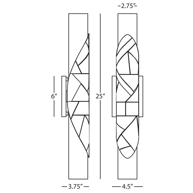 Brut 2 - Light Flush Mounted Sconce, Polished Nickel