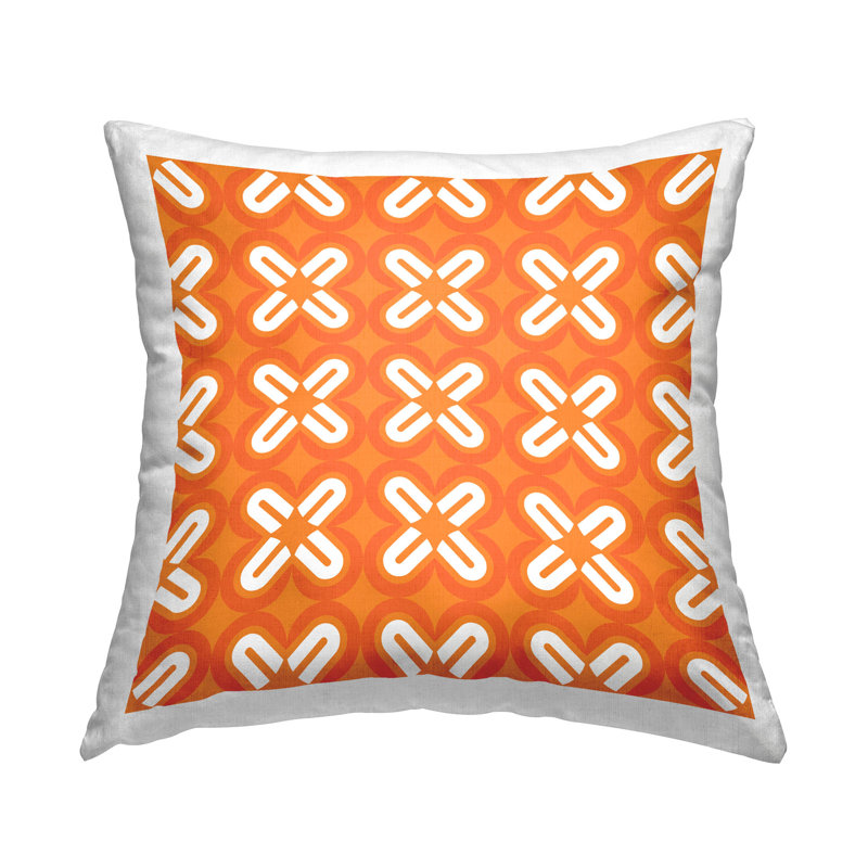 Floral Throw Pillow, Orange