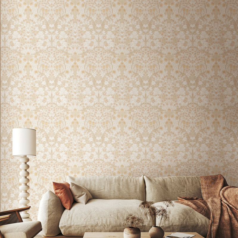 Blackthorn Damask - Olive & Clay, Natural