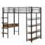 Lit mezzanine avec bureau et tablettes, noir-1688054806