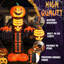 Décoration d'Halloween gonflable citrouille squelette 12 pi avec lumières DEL 12 pi
