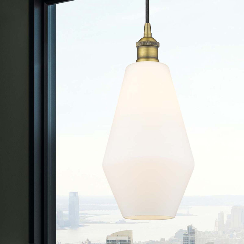 Gabbie 1 - Light Pendant, Matte White, Brushed Brass