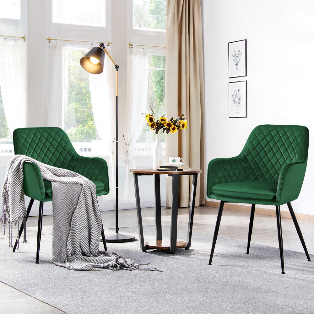 50cm H Tufted Velvet Upholstered Armchairs, Dinning chairs